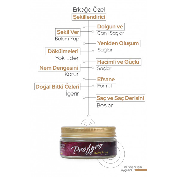 Erkeğe Özel Şekillendirici Saç Bakım Kremi Profgro Wax - 6