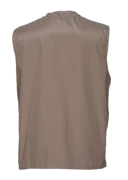 Battal Boy Yazlık Kumaş Avcı Yelek Kahve Renk - 12