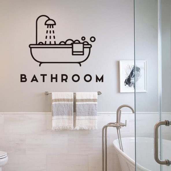Banyo için Bathroom Dekoratif Duvar Sticker