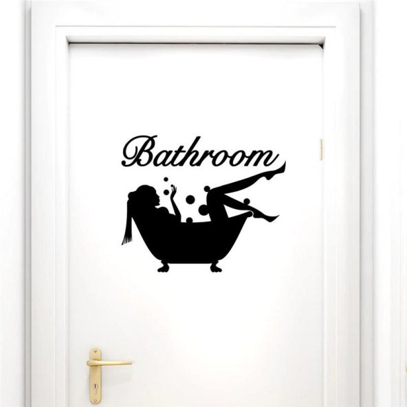 Kadın Figürlü Bathroom Banyo Sticker