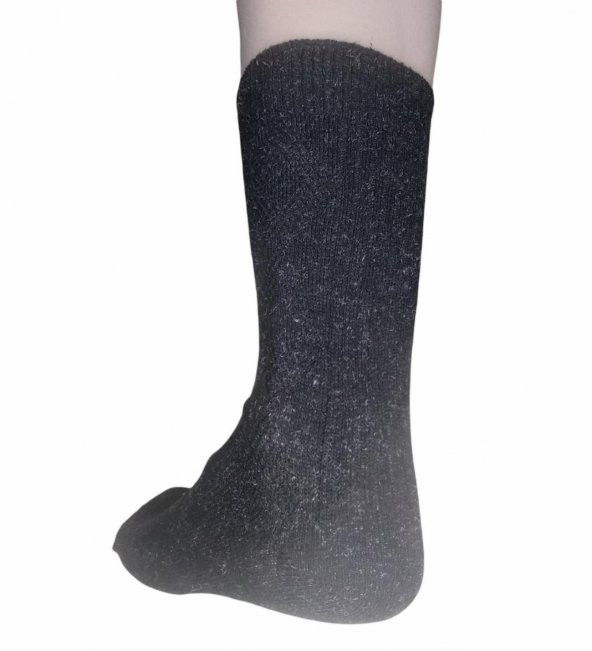 12 ADET ERKEK BÜYÜK NUMARA AYAĞI SIKMAYAN ÖZEL LASTİKLİ LAMBSWOOL ( KOYUN YÜNÜ ) TERMAL ÇORAP - 3