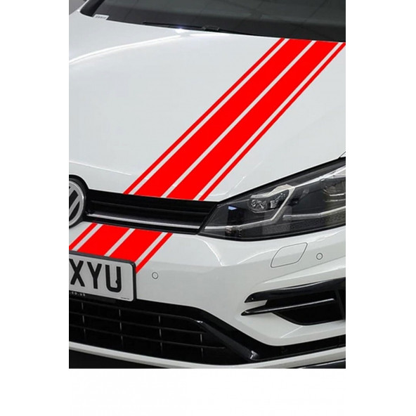 Çift Şerit Araba Kaput Sticker - Oto Sticker - 120x15cm - 1