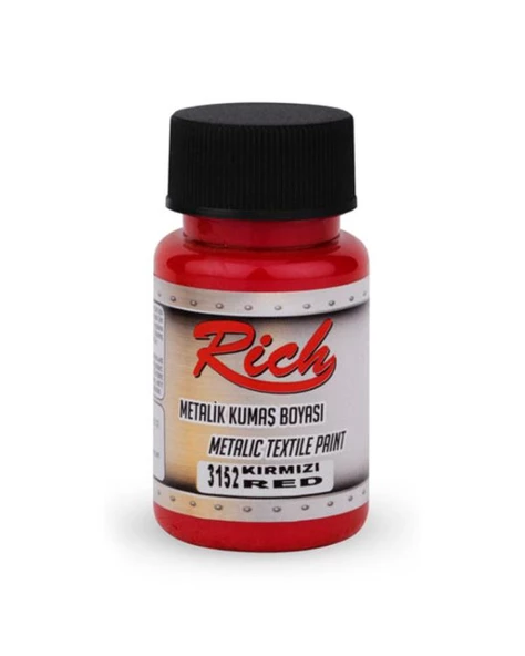 Rich Metalik Kumaş Boyası Kırmızı 50cc