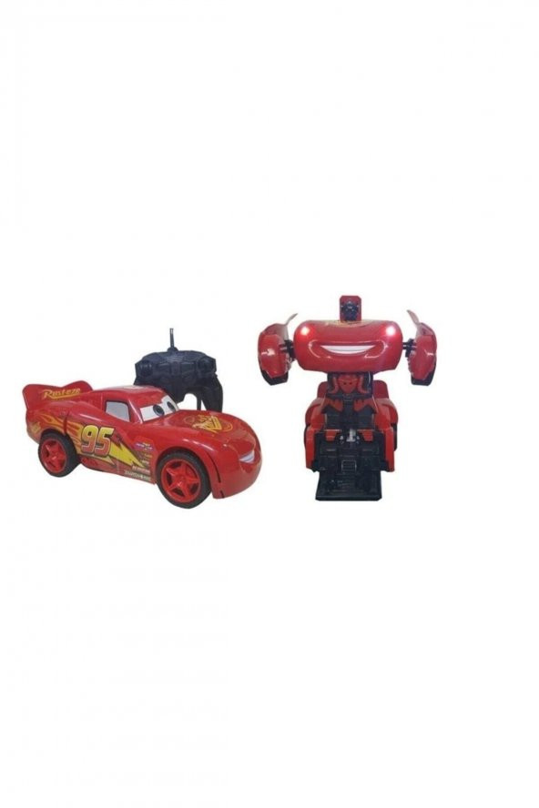 Robota Dönüşen Şimşek Mcqueen Uzaktan Kumandalı Şarjlı Araba
