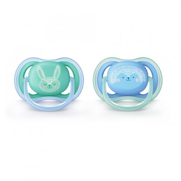 Philips Avent Renkli Ultra Air Emzik 2`li 6-18 Ay Erkek Desenli - SCF344/22