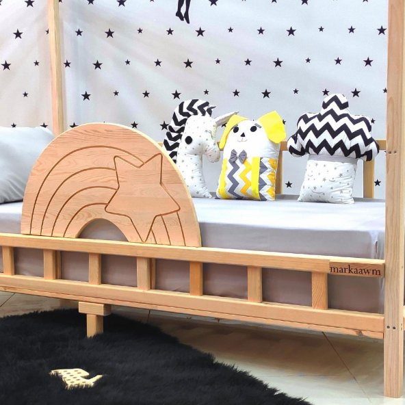 Markaawm Ahşap Çocuk Karyola 90x190 Bebek Montessori Yatak - 5