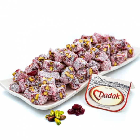 Dadak Lokum ve Kuruyemiş Nar Aromalı Antep Fıstıklı Mini Lokum