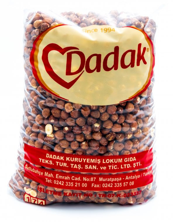 Dadak Lokum ve Kuruyemiş Çiğ Fındık [5 Kg]