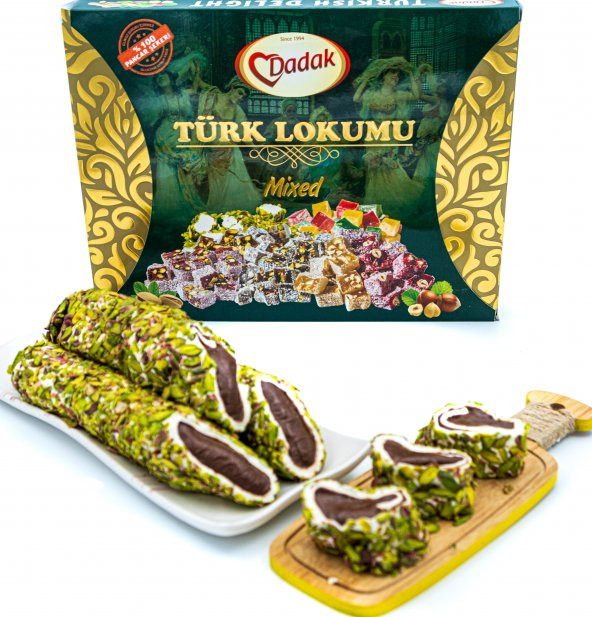 Dadak Lokum ve Kuruyemiş File Antep Fıstığı Kaplamalı Çikolata Dolgulu Lokum 250Gram - 3