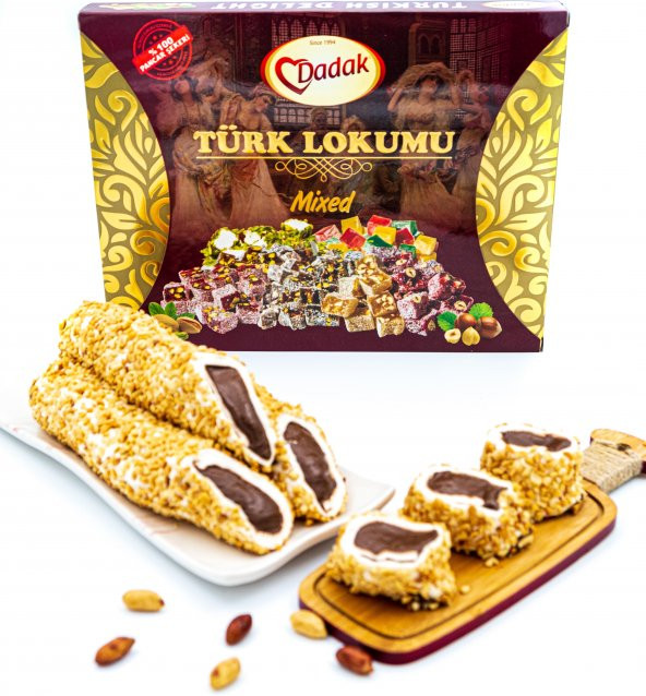 Dadak Lokum ve Kuruyemiş Pirinç Fıstık Kaplamalı Çikolata Dolgulu Lokum 250Gram - 3