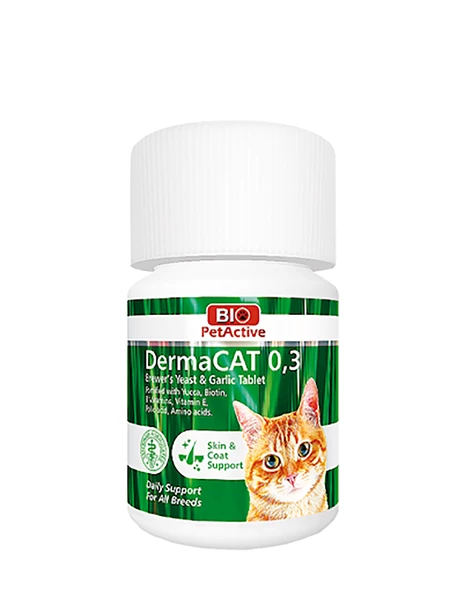 Bio Pet Active Derma Cat Sarımsaklı Maya Çiğneme Tableti 75 Tablet