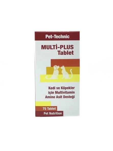 Pet-Technic Multi Plus Kedi Köpek Multivitamin Amino Asit Desteği 75 Tablet