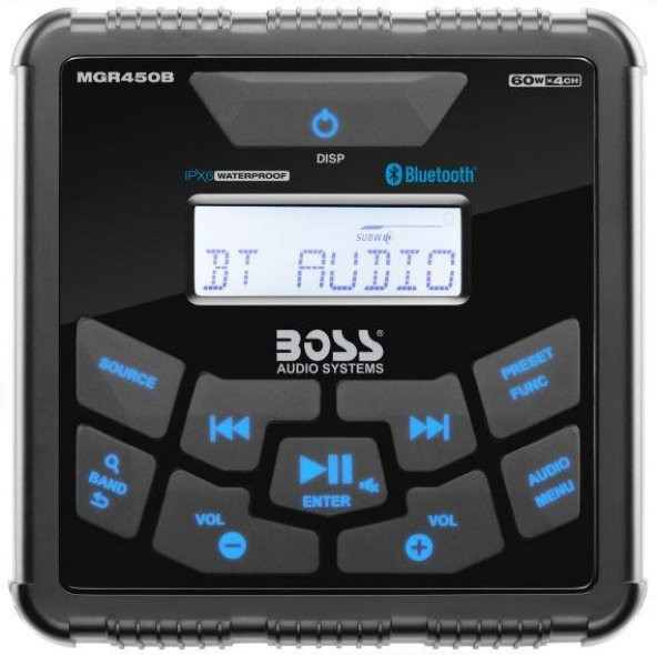 BOSS Kare Teyp MGR450B Marin Tekne ve Yat Bluetooth USB AUX