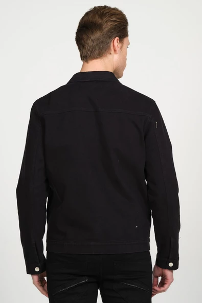 Erkek Regular Fit Fermuarlı Gabardin Spor Gömlek Ceket - 6