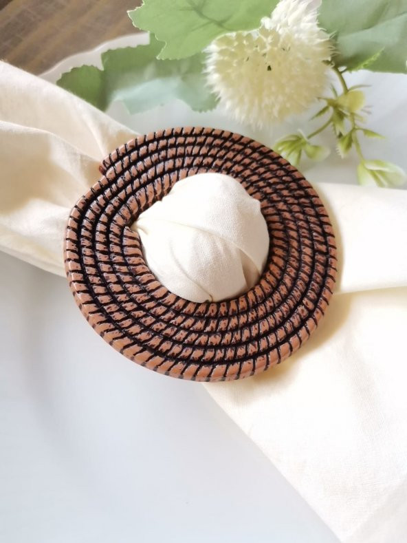 6 Adet Modern Rope Peçete Yüzüğü (8 cm)