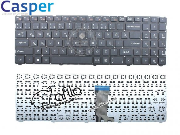 Casper Nirvana C650.8250-4C40T-S Notebook Klavyesi (Siyah TR)