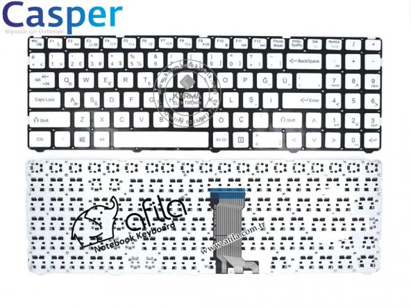 Casper Nirvana C650.8550-B640P-S-F Notebook Klavyesi (Beyaz TR)