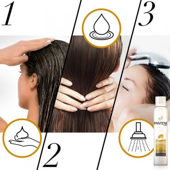 Pantene Onarıcı ve Koruyucu Bakım 180 ml Köpük Saç Bakım Kremi - 4