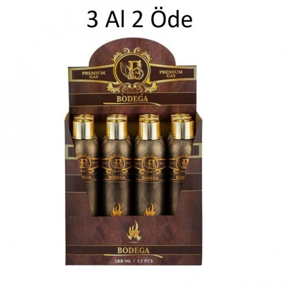 Bodega Premium Gazlı ve Pürmüzlü Çakmaklar İçin Bütan Gaz 300ml 3 Al 2 Öde