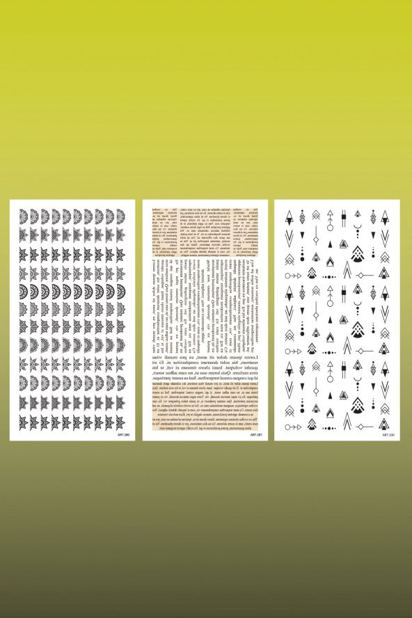 3lü Tırnak Dövmesi Seti, Tırnak Sticker Seti, Nail Art, Tattoo - 2