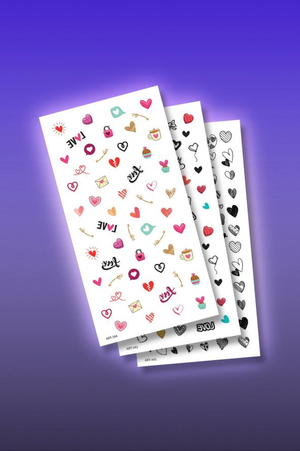 3lü Tırnak Dövmesi Seti, Tırnak Sticker Seti, Nail Art, Tattoo