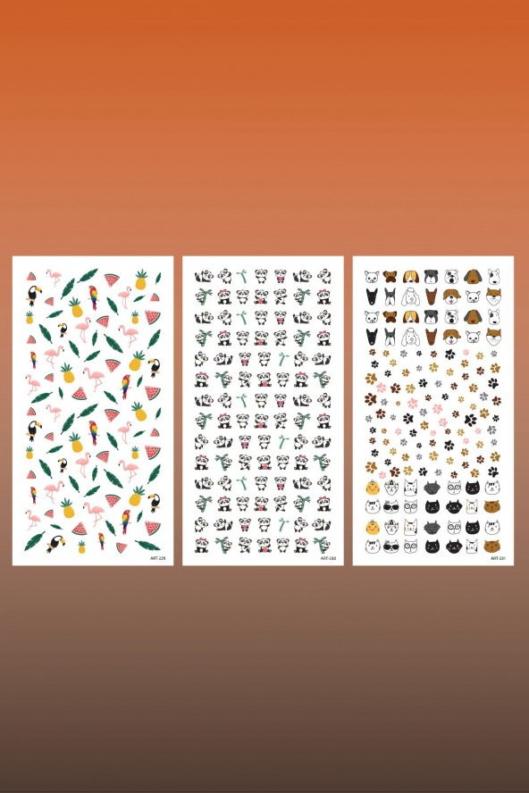 3lü Tırnak Dövmesi Seti, Tırnak Sticker Seti, Nail Art, Tattoo - 2