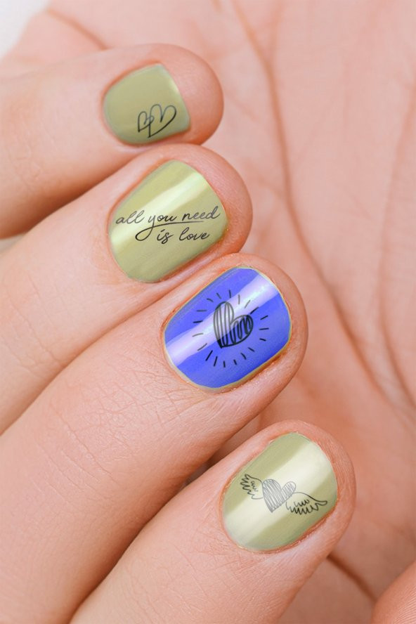 4lü Tırnak Dövmesi Seti, Tırnak Sticker Seti, Nail Art, Tattoo - 4