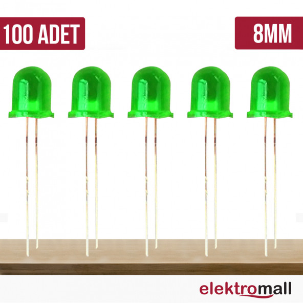 8mm Diffused Yeşil Led(100 ADET)