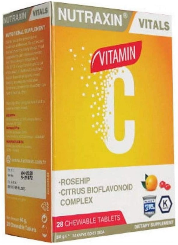 Nutraxin Vitals Vitamin-C 28 Çiğneme Tableti