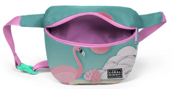 Coral High Yeşil Flamingo Çocuk Günlük Bel Çantası - Kız Çocuk - Resim 2
