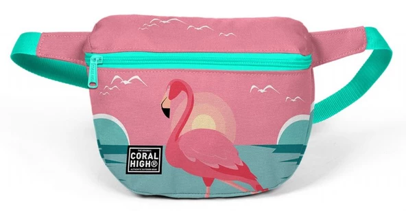 Coral High Yeşil Mercan Flamingo Çocuk Günlük Bel Çantası - Kız Çocuk