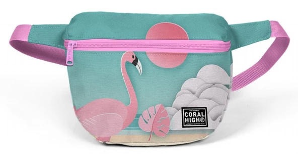 Coral High Yeşil Flamingo Çocuk Günlük Bel Çantası - Kız Çocuk