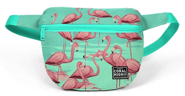 Coral High Su Yeşili Flamingo Çocuk Günlük Bel Çantası - Kız Çocuk
