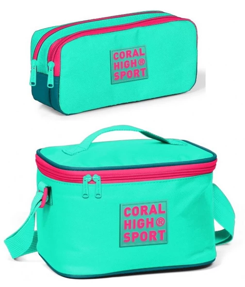 Coral High Sport Su Yeşili Beslenme ve Kalem Çantası Okul Seti