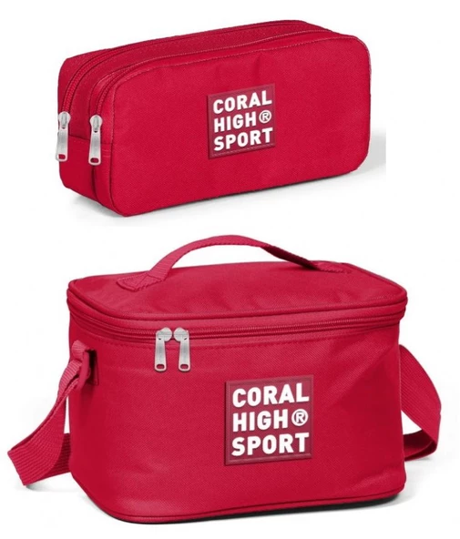 Coral High Sport Kırmızı Beslenme ve Kalem Çantası Okul Seti