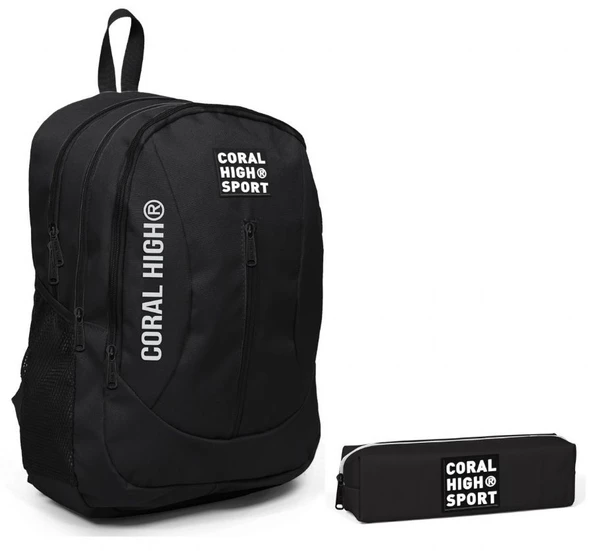 Coral High Sport Siyah Sırt Çantası ve Kalemlik Seti