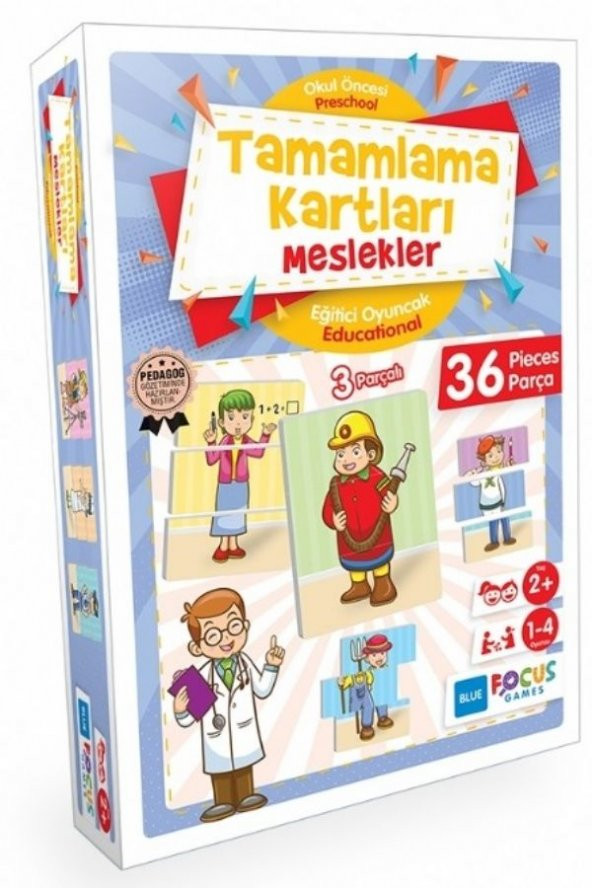 Blue Focus 36 Parça Meslekler Tamamlama Kartları