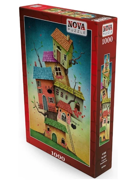 Nova 2x1000 Parça Fantastik Evler ve Kitap Sokağı Puzzle Seti - 3