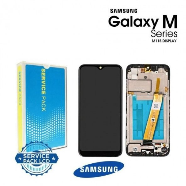 Samsung M115 M11 Ekran Lcd Çıtalı 100 Kvk Servis Orjinal
