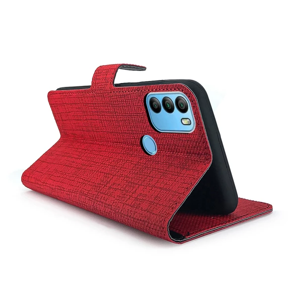 General Mobile GM 21 Plus Kılıf FitCase Fabric Kapaklı Cüzdanlı - 10