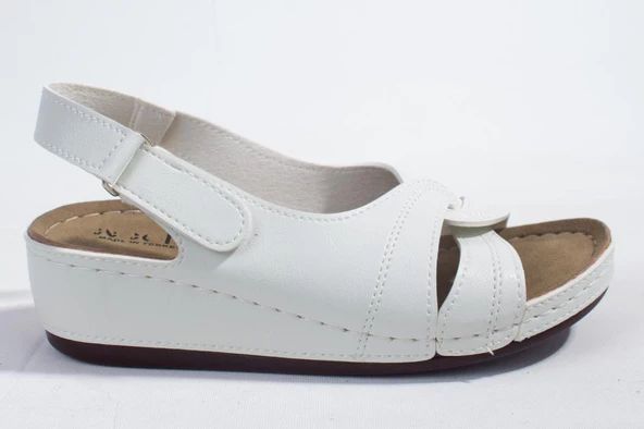 Dagoster DZA37-1817 Beyaz Günlük Ortopedik Kadın Sandalet - 2