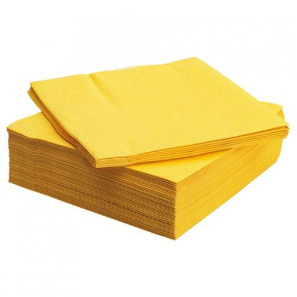 Servis Peçete 40x40 cm 50 Adet Sarı Renkli Peçete