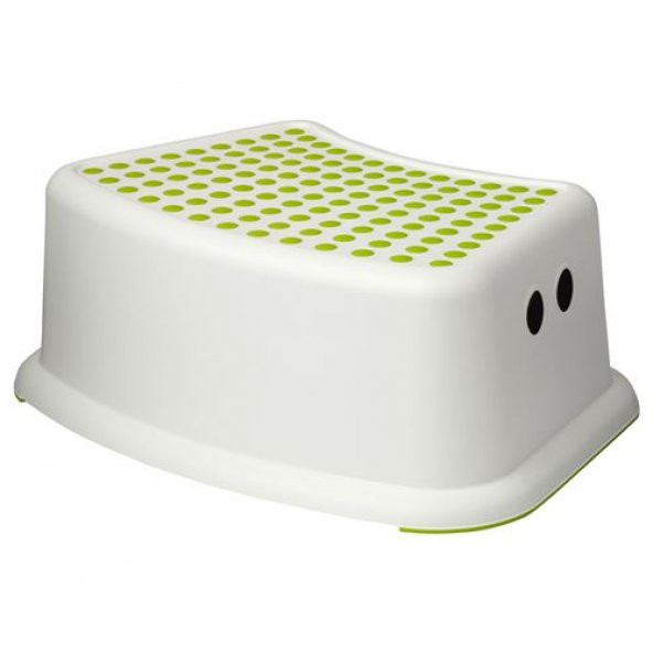 Çocuk Tabure 37x13 cm IKEA ,Tuvalet Basamağı,Oturak Yeşil-Beyaz Kaydırmaz Taban Tabure