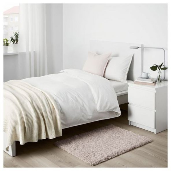 Bej Renk Mini Yumuşak Peluş Halı IKEA Paket 60x90 Cm-Banyo Halısı - 4