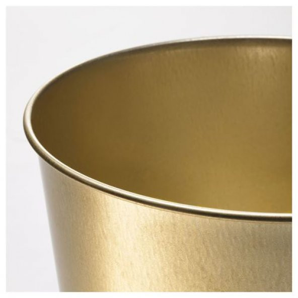 Çiçek Bitki Saksısı Gold Renk 19Cm Galvanizli Çelik Saksı - 2