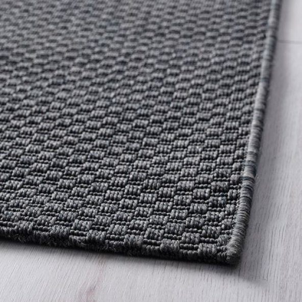 Koyu Gri 80x200 cm Halı Modern Halı İç-Dış Mekan - 4