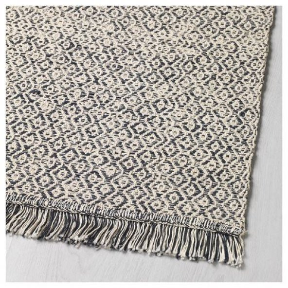 Kilim ,Halı, Siyah-Natürel 80x150 cm Yıkanır Halı %100 pamuk - 2