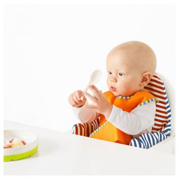 2Li Mama Kaşığı, Beyaz-Yeşil IKEA Bebek Mama Kaşığı 2Li 13-16 Cm - 2