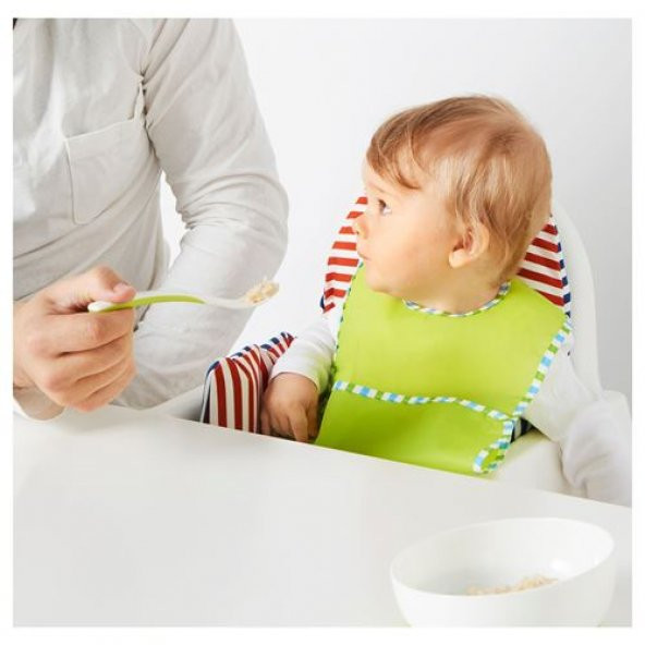 2Li Mama Kaşığı, Beyaz-Yeşil IKEA Bebek Mama Kaşığı 2Li 13-16 Cm - 3