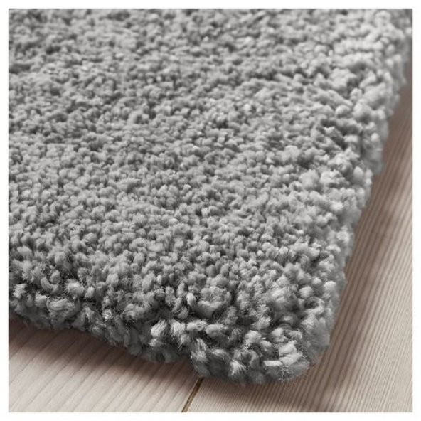 Halı 80x150 Cm IKEA Gri Renk Parlak Tüy Yıkanmaz Modern Halı - 3